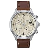 Timex Intelligent Quartz Fly-Back Chronograph T2N932 Beige / Brown Leather Analog Quartz Men's Watch