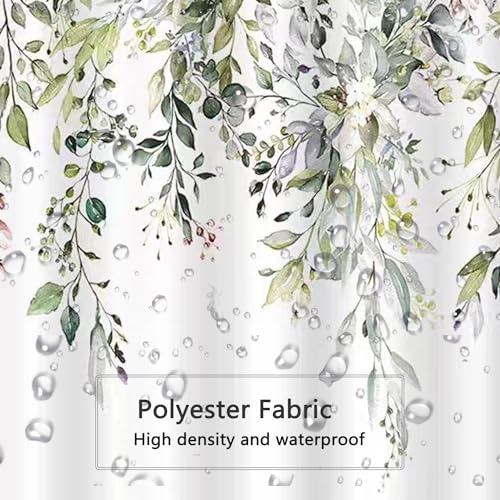 Image of LLSCL Yellow Droop Leaves Fabric Shower Curtain Liner with Magnets, Tire Pattern Waterproof Hotel Quality, 72 x 72 Machine Washable