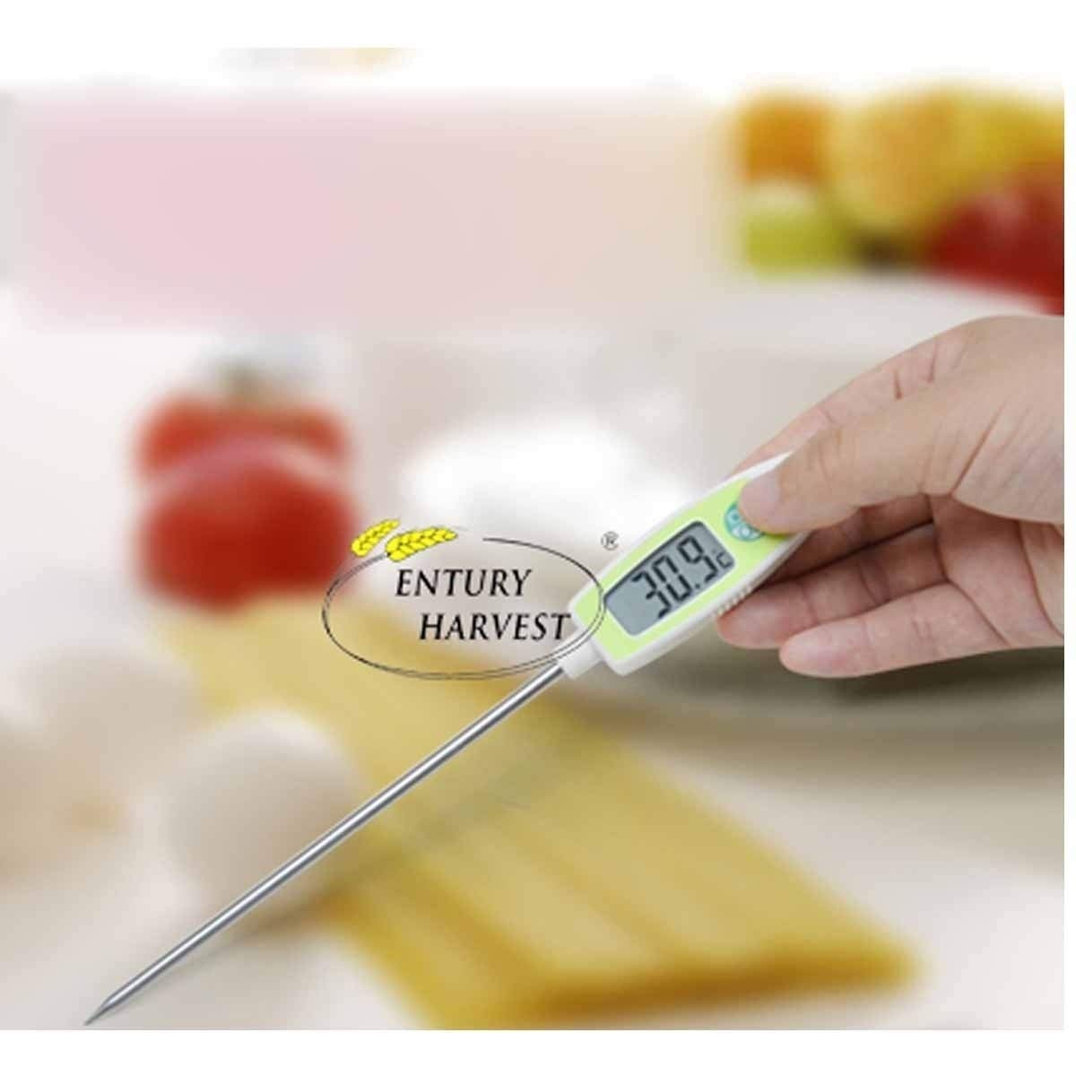 XINGYU Termometr spożywczy, temperatura wody, mleko, temperatura oleju, pieczenie, elektroniczna sonda temperatury, czarny, zielony, różowy, żółty, bardzo przydatne narzędzia domowe (kolor: zielony)