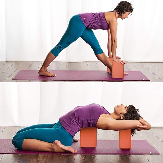 Shrevi Yoga Blocks to Improve Strength, Flexibility and Balance, Light Weight and Non-Slip Surface for Yoga, Pilates and Meditation (Pack of 2) Multicolour