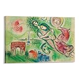 マルク・シャガール《ロミオとジュリエット、1964年》ポスター ポスター 装飾 絵 キャンバス 壁アート リビングルーム 寝室 印刷 アートパネル08x12inch(20x30cm)