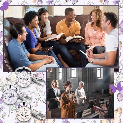 Image of Fumete Christian Keychain Bulk Bible Verse Religious Scripture Quote Inspirational Key Rings Gift for Women Men Church Pastor