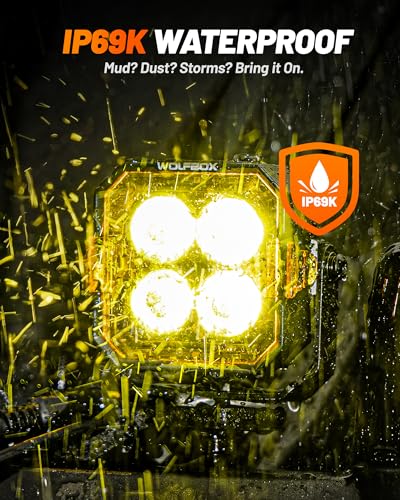 Image of WOLFBOX 3 Inch LED Pods - True Power and Lumens Off Road Ditch Lights with 4 Covers, Professional Fog Lights for Jeep Ford UTV ATV, IP69K Top-Level Waterproof, 2PCS