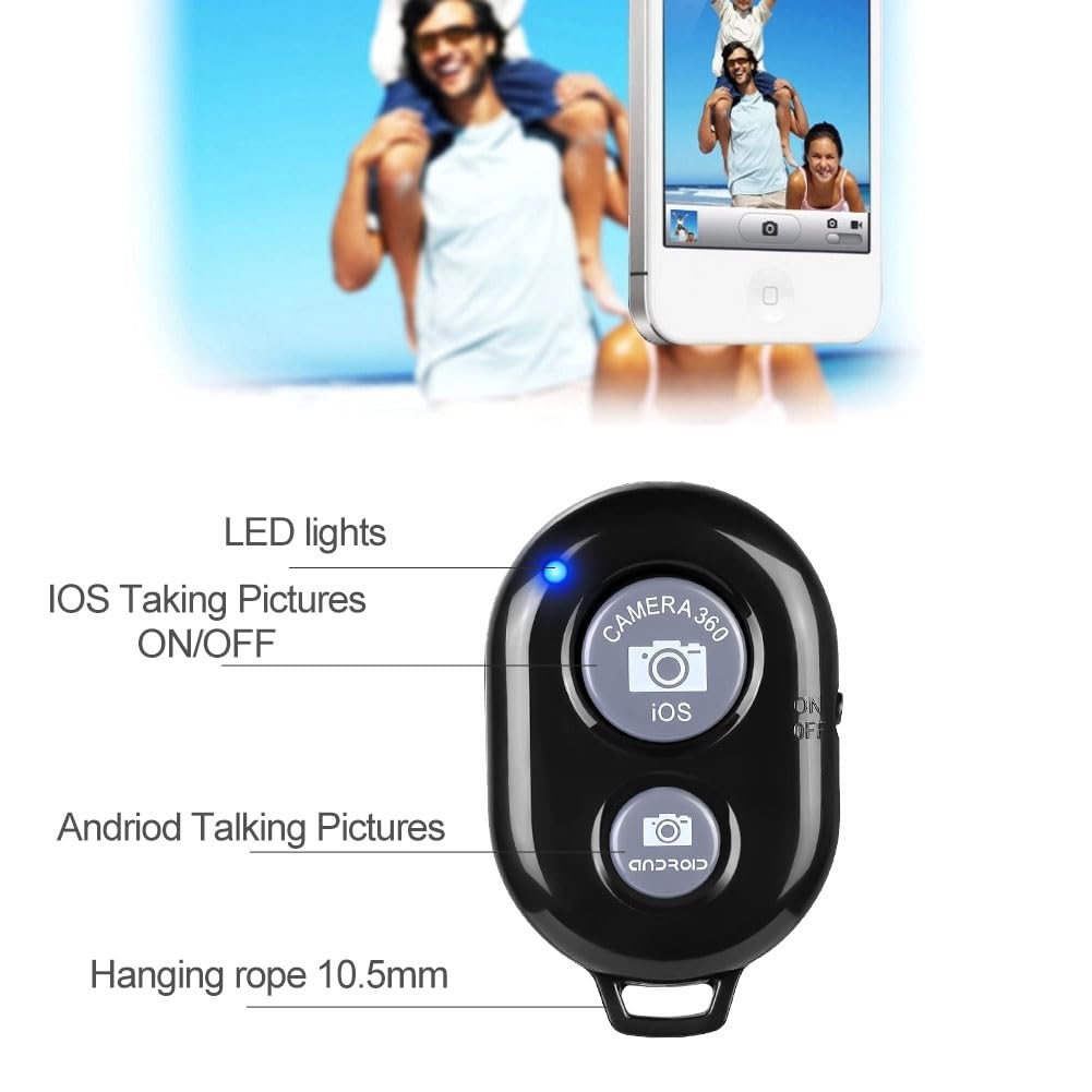Comioke Pilot zdalnego sterowania Bluetooth, 2 sztuki, zdalny wyzwalacz Bluetooth, kompatybilny z iOS i Android