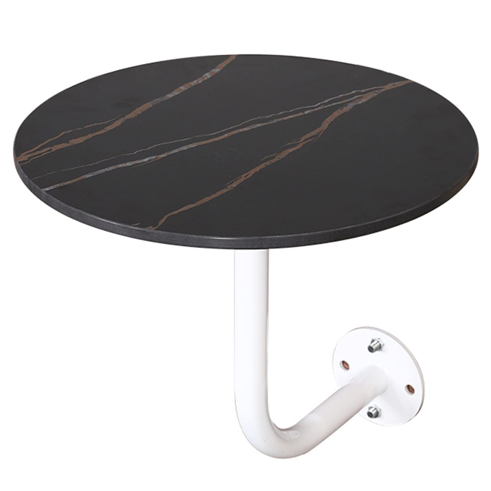 Bistro Table Classic Bistro Pub Furniture- Round Bar Table, Bistro Pub Furniture,Small Spaces Saving for Dining Room Breakfast, Coffee, Wall-Mounted Easy to Assemble, Black Rock Slab Top