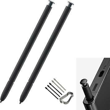 2PCS Galaxy S22 Ultra Replacement S Pen Compatible with Samsung Galaxy S22 Ultra 5G Stylus Pen SM-S908U Touch Pen Without Bluetooth with S22 Pen Tips/Nibs Black