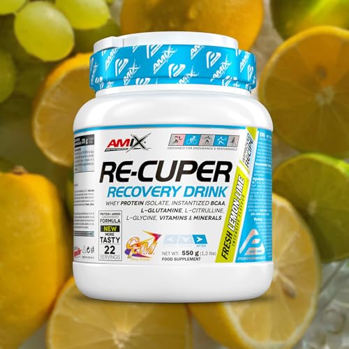 AMIX - BCAA con Glutamina - Re-Cuper Recovery Drink en Formato de 550 g - Ayuda a Regenerar las Fibras Musculares - Favorece la Rehidratación - Sabor a Lima Limón - Imagen 4