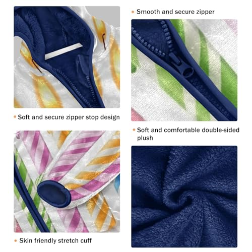 Colorful Birthday Burning Candles Girls Fleece Jacket Girls Fall Jacket Girls Zip Up Hoodie Girls Sherpa Jacket 2-10T3