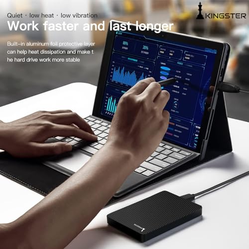 Image of KINGSTER External Hard Drive with 256 GB SSD Storage, USB 3.0 Portable,Compatible with Windows and Mac