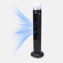 LICAEVEY Tower Fan for Bedroom, 90 Oscillating Bladeless Standing Fan with Light, 34dB Quiet for Sleep, Adjustable Speed, Usb Desk Fan for Home, Room, Dorm Black