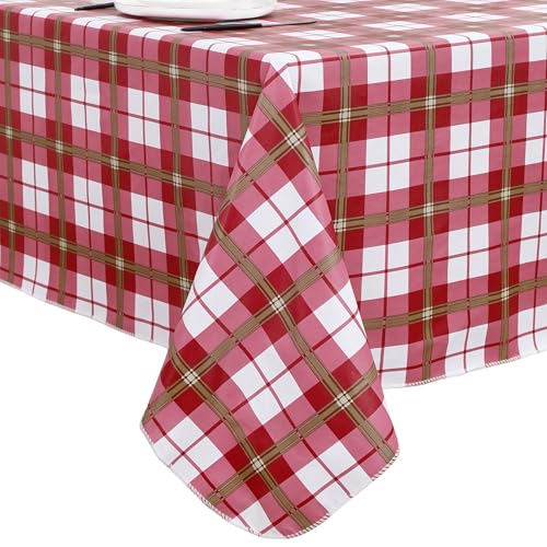 Image of Walrus Heavy Duty Vinyl Tablecloth with Flannel Backing Waterproof Oil-Proof Plastic Table Cloth Stain-Resistant Wipeable Rectangle or Square Table Cover for Indoor and Outdoor (Lattice,54x54 Inch)