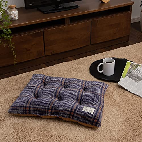 シートクッション カリス ゆったりシートクッション ネイビー 約40×50cm 椅子 ソファ 座布団 チェック柄 おしゃれ 車 #9385229