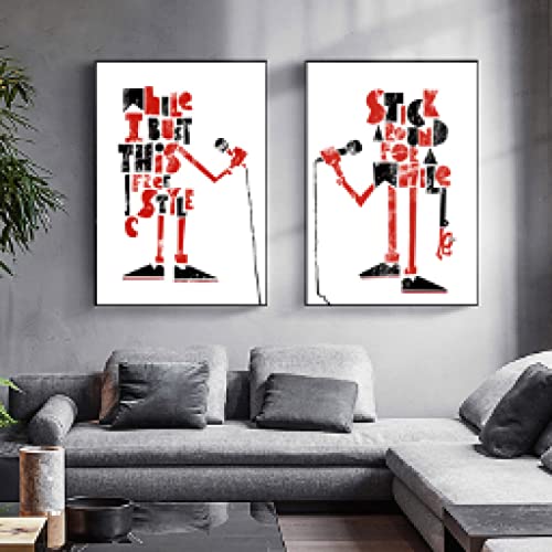 Toile deco salon moderne avec motif microphone abstrait