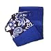 Cobalt White Flowers and Paisley on Navy Blue Reversible Ties On Kitchen Hanging Hand Towel