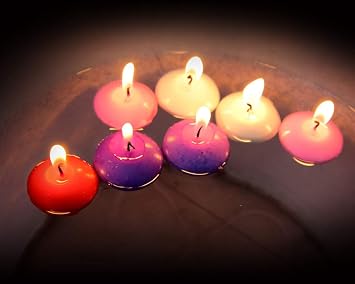 T-shin Floating Candles,Classic Unscented Tealight Shape Candles with 100PCS Silk Rose Petals,Mini Candle Discs for Weddings,Anniversaries,Birthdays,Home Decoration,Spa,Relaxation,10PACK Purple