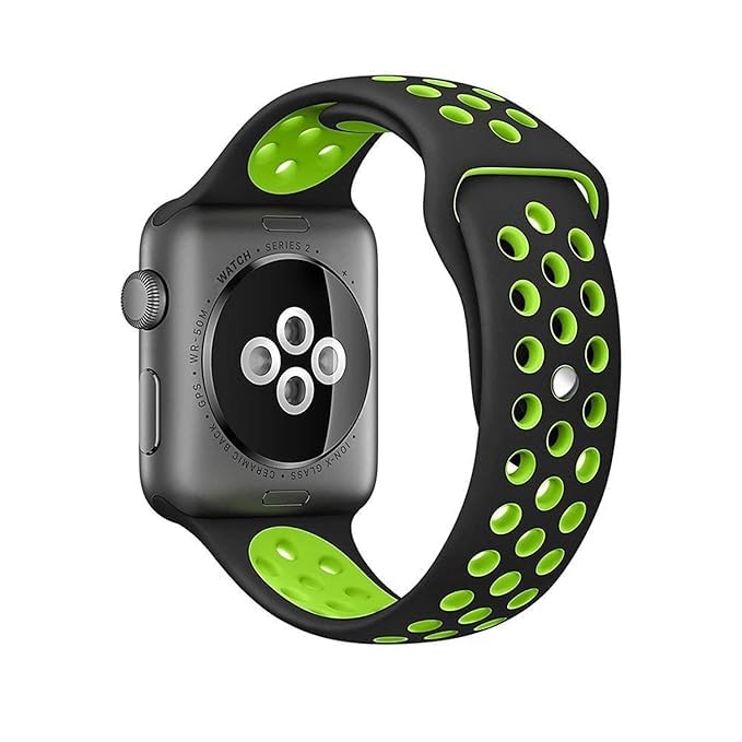 Image of TechMount Silicone Luxury Dotted Sports Watch Band Strap Compatible with Apple Watch Straps 42mm 44mm 45mm 46mm 49mm iWatch Ultra & SE & Series 8 /7 /6 /5 /4 /3 /2 /1 Breathable Replacement Strap