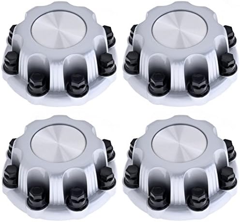 Set of 4 Replacement Aftermarket SILVER Center Caps 16" (8 Lug Wheels) fits Silverado Avalanche Suburban 2500 3500 Pickup Truck Suv - Replaces Part Number: 5079, 15039489, 15039488, 9597169, 9597170
