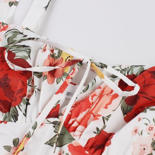 Image of IBTOM CASTLE Women Corset Dress Sleeveless Spaghetti Straps Casual Dresses Boho Slit Lace Up Flowy Midi Bustier Sundress