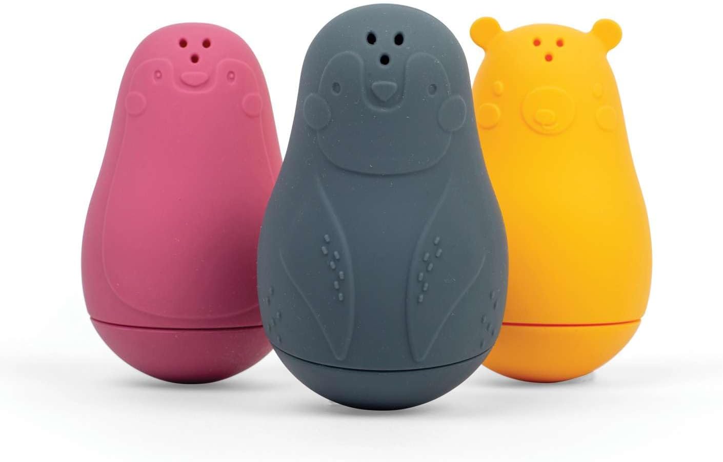 Bigjigs Toys Bath Buddies - 3 Piece Toddler Squirty Bath Animals Toys, 4 Months, Sustainably Made