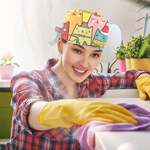 Chapeaux de travail anti-transpiration et légers avec motifs de chats - 5