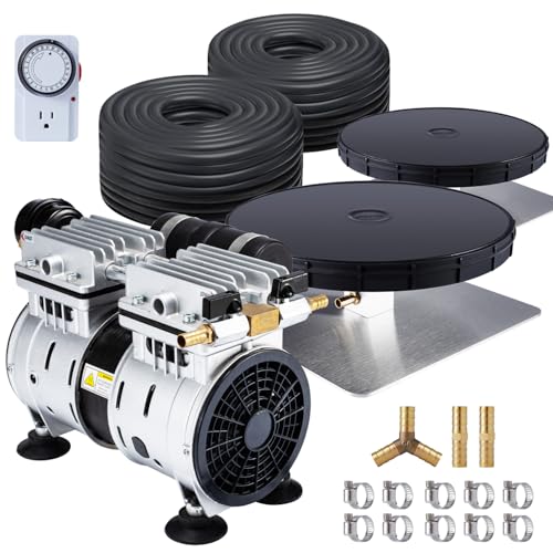 HQUA-PAS20-Pond-Lake-Aeration-System-for-Up-to-3-Acre-34-HP-Compressor-Two-100-Weighted-Tubing-2-Diffusers HQUA PAS20 Pond Lake Aeration System for Up to 3 Acre 34 HP Compressor Two 100 Weighted Tubing 2 Diffusers