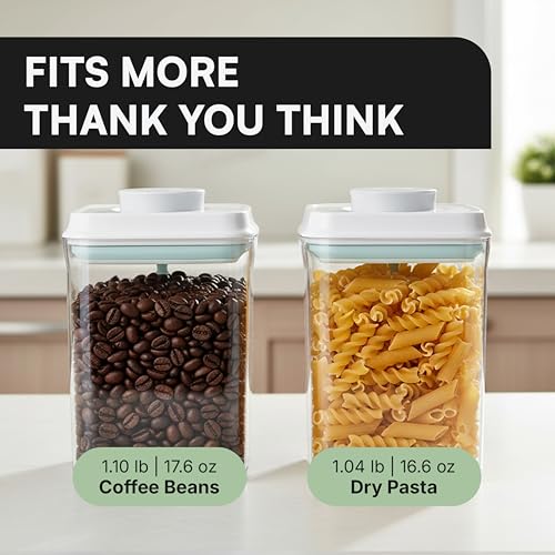Image of Bop Top Airtight Food Storage Containers with Lid 6 Cups / 50 oz | Kitchen Canister Sets | Air Tight Pantry Container | Pop Top Dry Food Storage Containers for Snacks, Sugar, Flour, Baking, Pasta