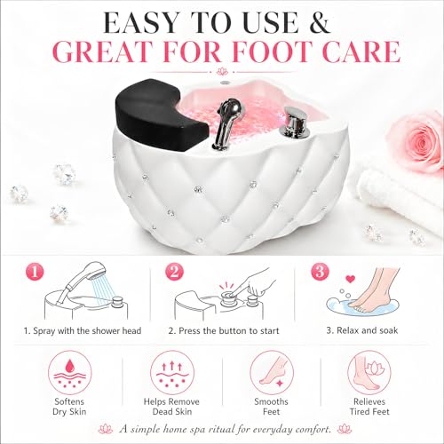 Masajeador Spa para Pies con Luz LED y Drenaje Automático miniatura 7