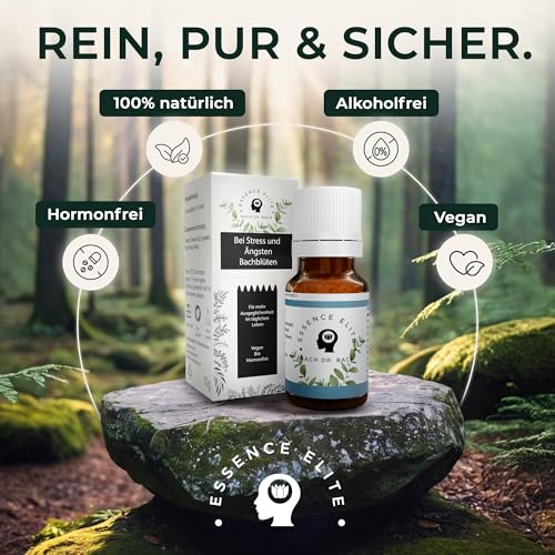 Essence Elite Bachblüten Globuli 10g - Natürliche Unterstützung bei Prüfungsangst und täglichem Stress, Bachblüten zur Beruhigung