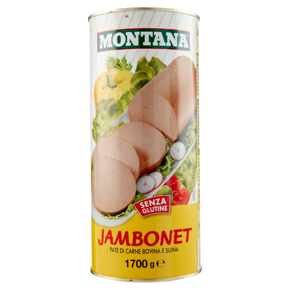 Italian Gourmet Jambonet Patè di carne bovina e suina 6 x 1,7kg für Brot | Streichzarte Fleischcreme, sapore ricco ideale per antipasti e schnelle, Gesamtnettogewicht 10,2 kg + Kostenlos Polpa 400g
