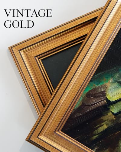 Image of VIYYIEA Vintage Gold Framed Wall Art for Living Room, Hummingbird Canvas Prints Home Decor, Oil Painting Picture, Bedroom Wall Decor Gifts for Friends or Family -【King of Hummingbirds】-(10L x 8W)