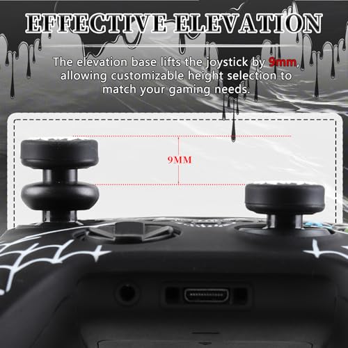 مجموعة اغطية ذراع التحكم المضادة للانزلاق من سوايجيس، مع غطاءين لقبضة الابهام وقاعدتين مرتفعتين، حافظة تحكم من السيليكون مع مقبض محكم لجهاز Xbox Series S/X