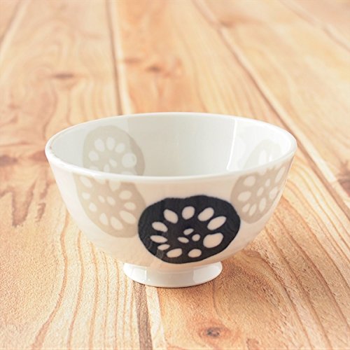 Minoru Touki Pottery renkon Light Japanese Rice Bowl Pair Set φ4.56×H2.56in 24.37oz×2 Made in Japan