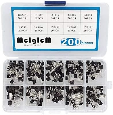 McIgIcM Transistor Kit, 200 Pcs 10 Values BC337 BC327 2N2222 2N2907 2N3904 2N3906 S8050 S8550 A1015 C1815 Assortment