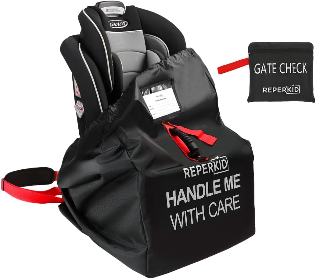 reperkid Car Seat Travel Bag for Air Travel Airplane Backpack Gate Check Bag Cover for Flight Check In (Black)