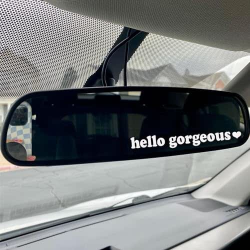 3x Hello Rearview Mirror Decal,Vinyl Car Decals