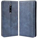 HualuBro Handyhülle für Xiaomi Mi 9T Hülle, Xiaomi Mi 9T Pro Hülle, Retro Leder Stoßfest Klapphülle Schutzhülle Handytasche LederHülle Flip Hülle Cover für Xiaomi Mi 9T Pro Tasche, Blau