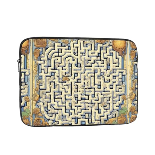 Labyrinth Treasure Map Laptop Sleeve Case 12 Inch Suitable for Notebook Computer Tablet Traveling Carrying Simple Case