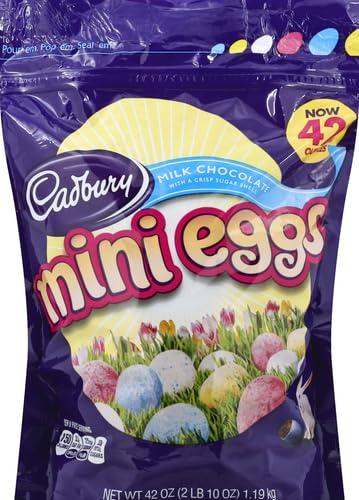 HERSHEY'S Cadbury Mini Eggs Milk Chocolate With Crisp Shell Candy, Easter Bag (42 Oz.), 42 Oz