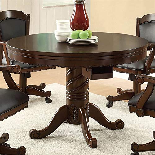 Coaster Home Furnishings Turk 3-In-1 Round Pedestal Game Table Tobacco #TOP1