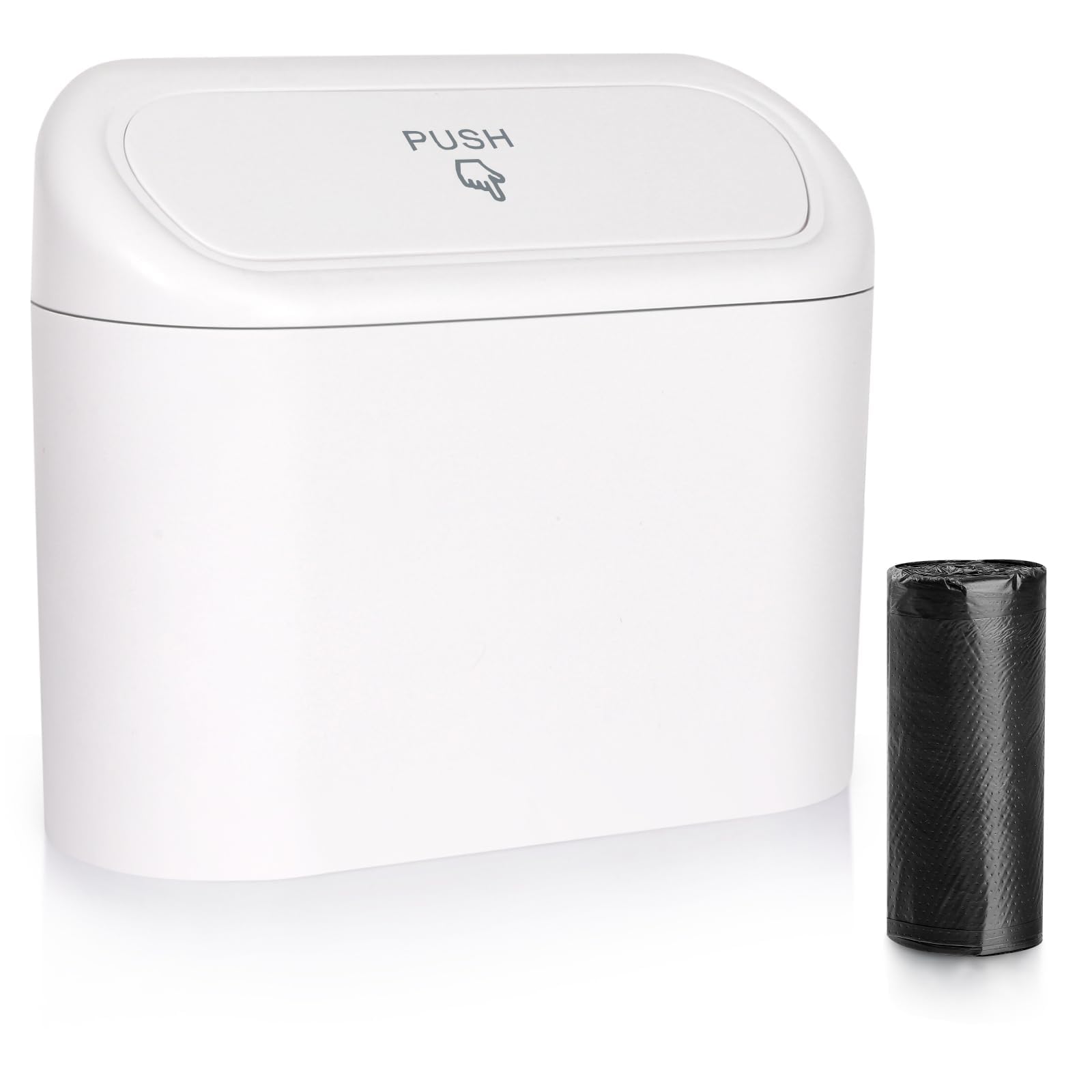 Car Trash Can for Chevrolet Colorado GMC Canyon 2023 2024 2025, Hanging Auto Garbage Bin with Lid Leakproof Vehicle Waste Basket Interior Organizer Accessories,White