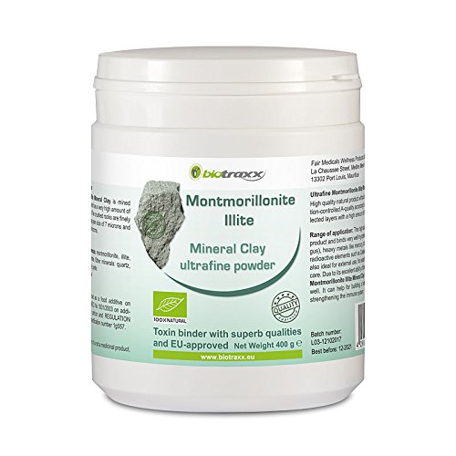 Biotraxx 100% Natural Montmorillonite Illite Mineral Clay Powder | 400g | Mined exclusively in Germany | Produced in Germany by Biotraxx