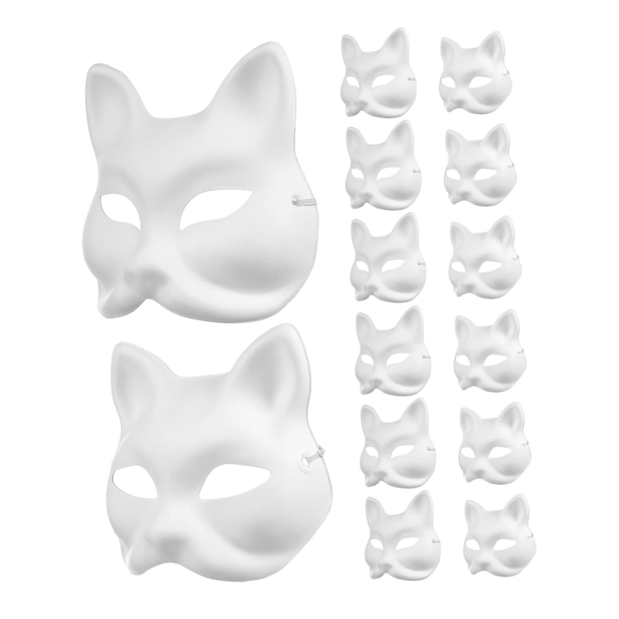 ERINGOGO 16 Maschere Bianche da Dipingere in Maschere Volpe e Animali per Feste Tema Halloween e