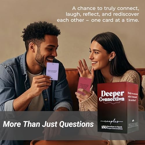 deeper connection couples conversation cards with 150 deep questions to build intimate connection amp trust relationship card game for date nights wedding and anniversary gifts