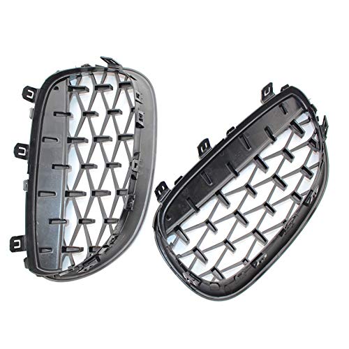Calandre avant pour BMW E60 série 5 2003-2009 grille d'aération noir brillant style diamant - 6