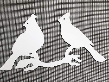 DCentral® Cardinals Flexible Vinyl Screen Magnet: Double-Sided. Bright White-Easier to See Day & Night. Decorative. Helps to Stop Walking into Screens, for Non-RETRACTABLES, Size W 9" x L 6"