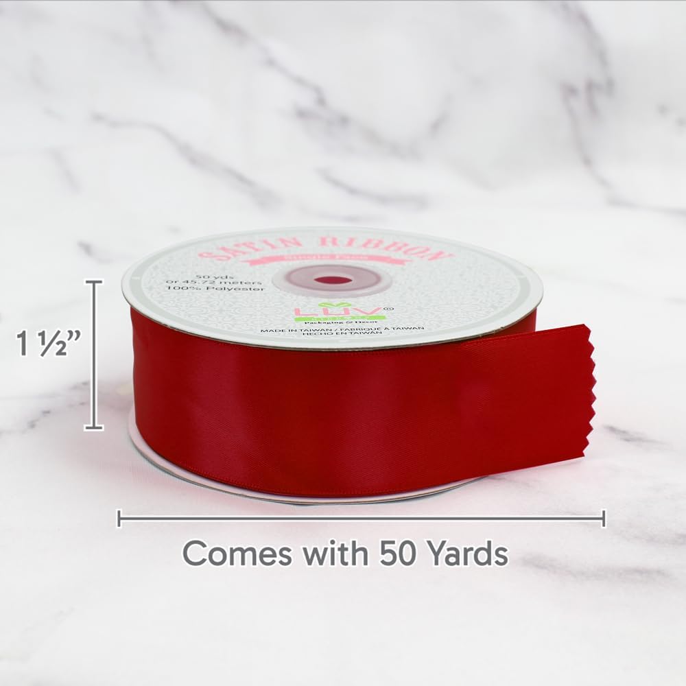 Creative Ideas Satin Single Face 1.5" Inch Ribbon x 50 Yards,for Gift Wrapping Crafts Wedding Decoration Bows Bouquet Floral Arrangement image 3