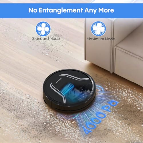 Image of Bagotte Robot Vacuum and Mop Combo,5000Pa Suction Robotic Vacuums Cleaner, Low Noise, Self-Charger,2.4G WiFi /App /Alexa /Remote Control for Pet Hair,Hard Floor,Carpet