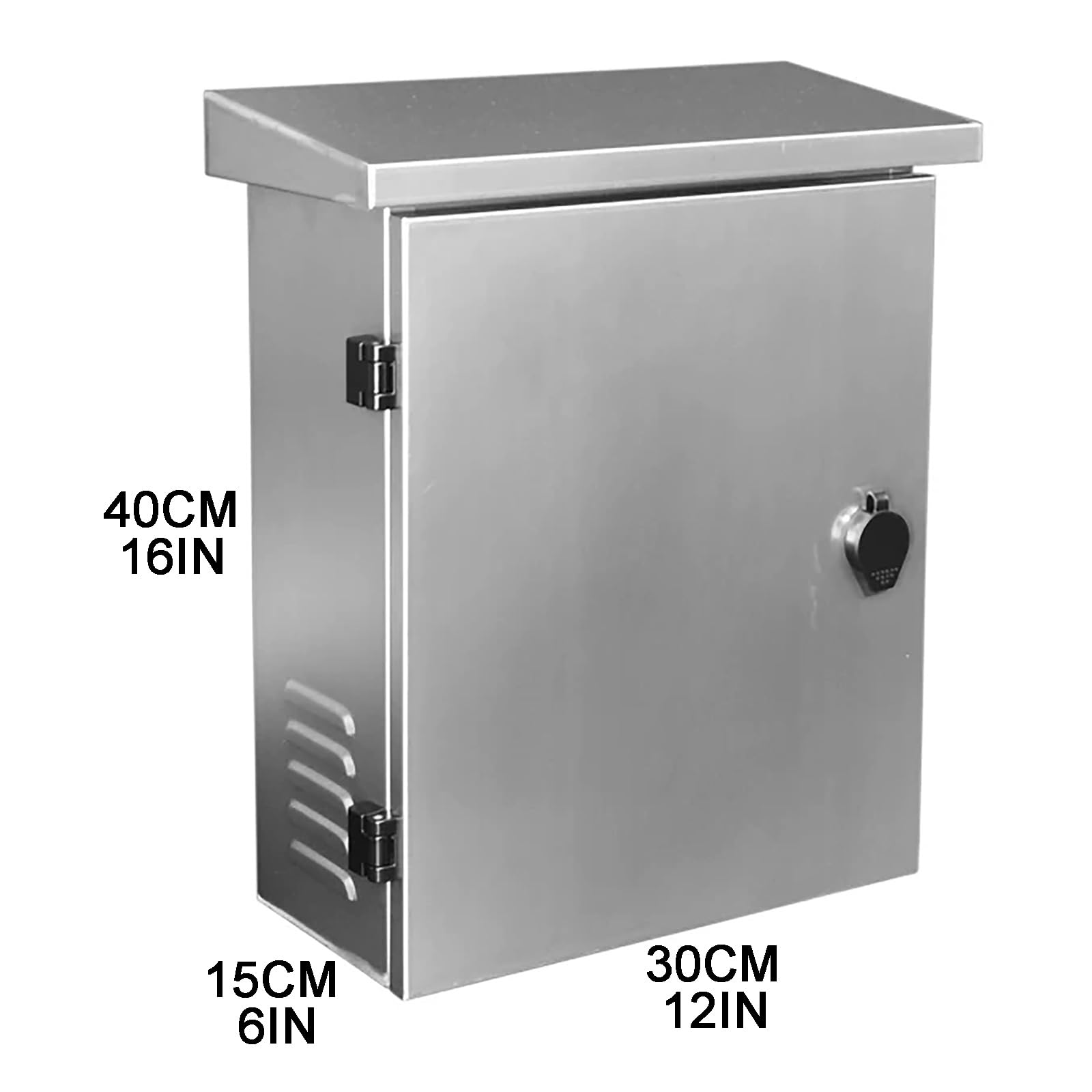 Skrzynka Elektryczna, Skrzynka Rozdzielcza ze Stali Nierdzewnej 304 z Blokadą Odporną na Deszcz, Nadaje Się do Zewnątrz(30x15x40CM/12x6x16IN)