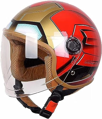 Motorradhelm Für Kinder, Mädchen, Jungen, Kinder-Jet-Helm Mit Visier,...