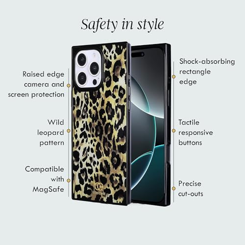 Image of COCOMII Rectangle for iPhone 15 Pro Case, Ivory Leopard